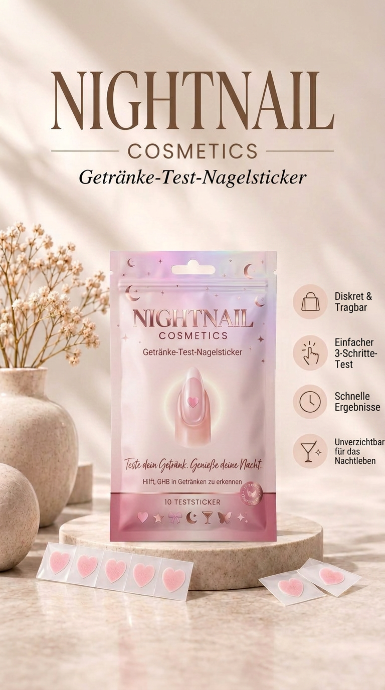 Verpackung der Drink-Test Nagelsticker